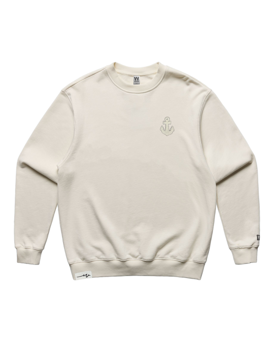 Chenille Anchor Heavy Terry Crew, transparent background