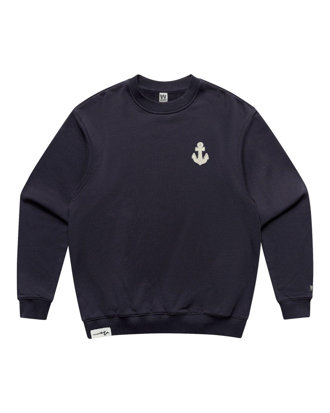 Chenille Anchor Heavy Terry Crew, transparent background