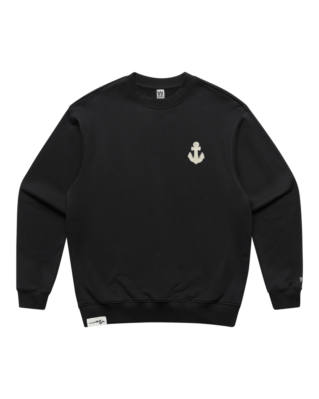 Chenille Anchor Heavy Terry Crew, transparent background