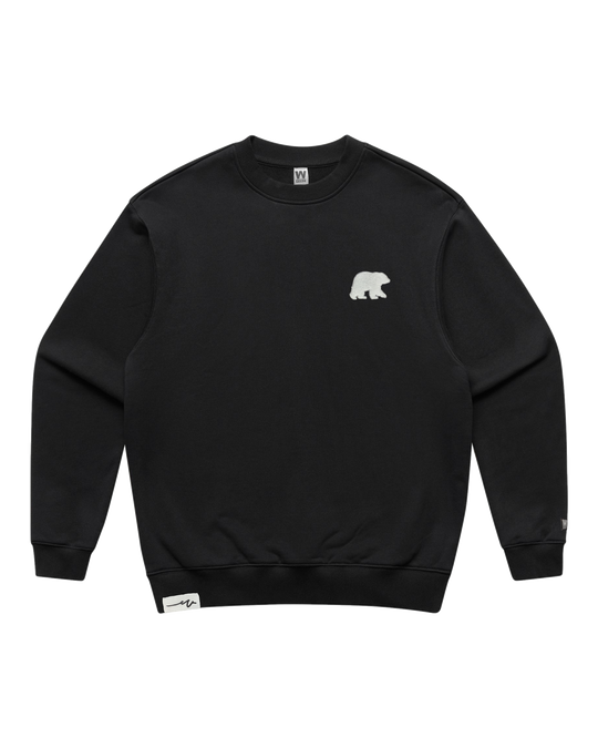 Chenille Bear Heavy Terry Crew, transparent background