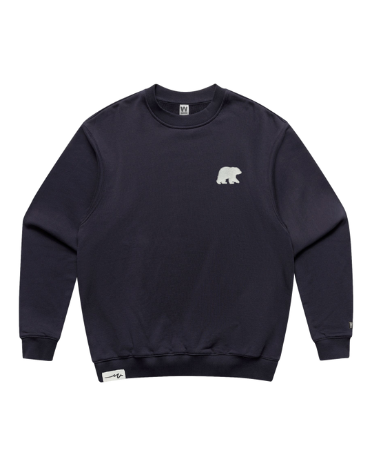 Chenille Bear Heavy Terry Crew, transparent background