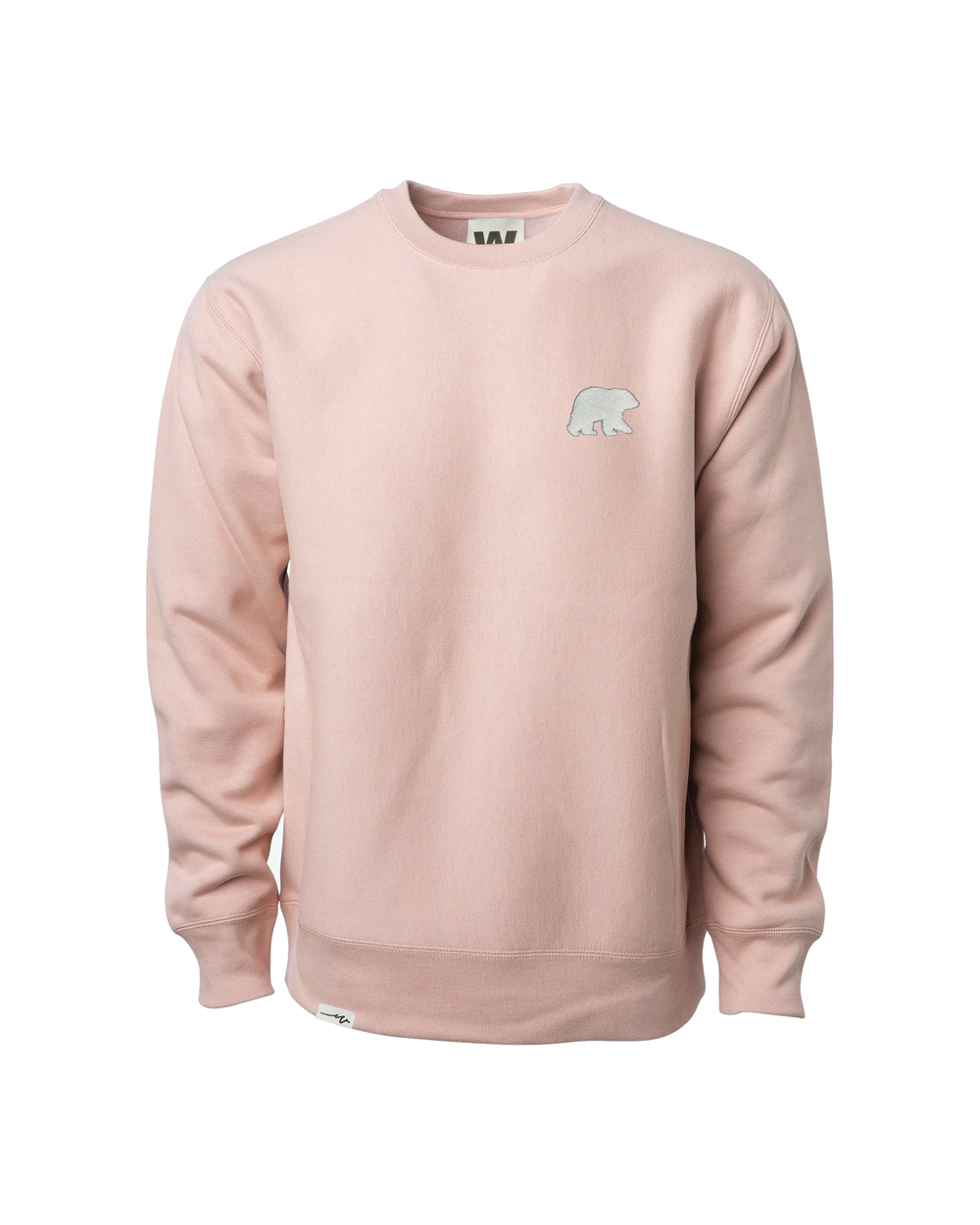 Chenille Heavy Crew Bear Dusty Pink, transparent background