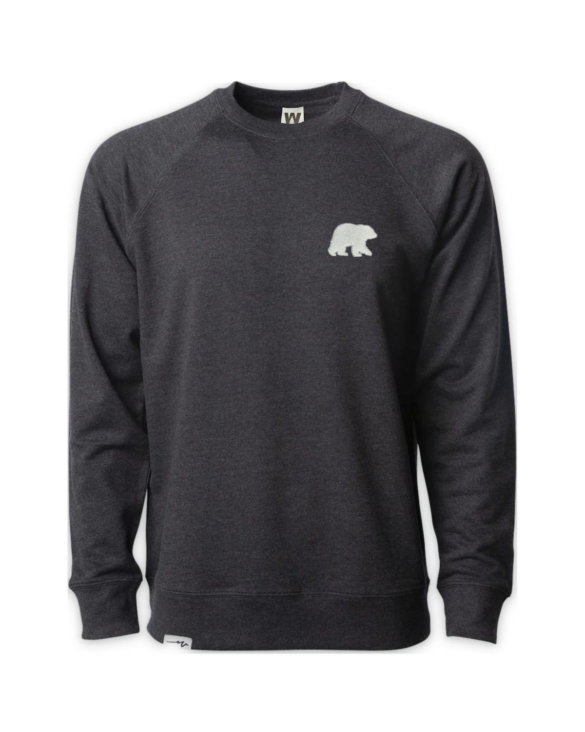 Chenille Light Bear Crew — Charcoal Heather