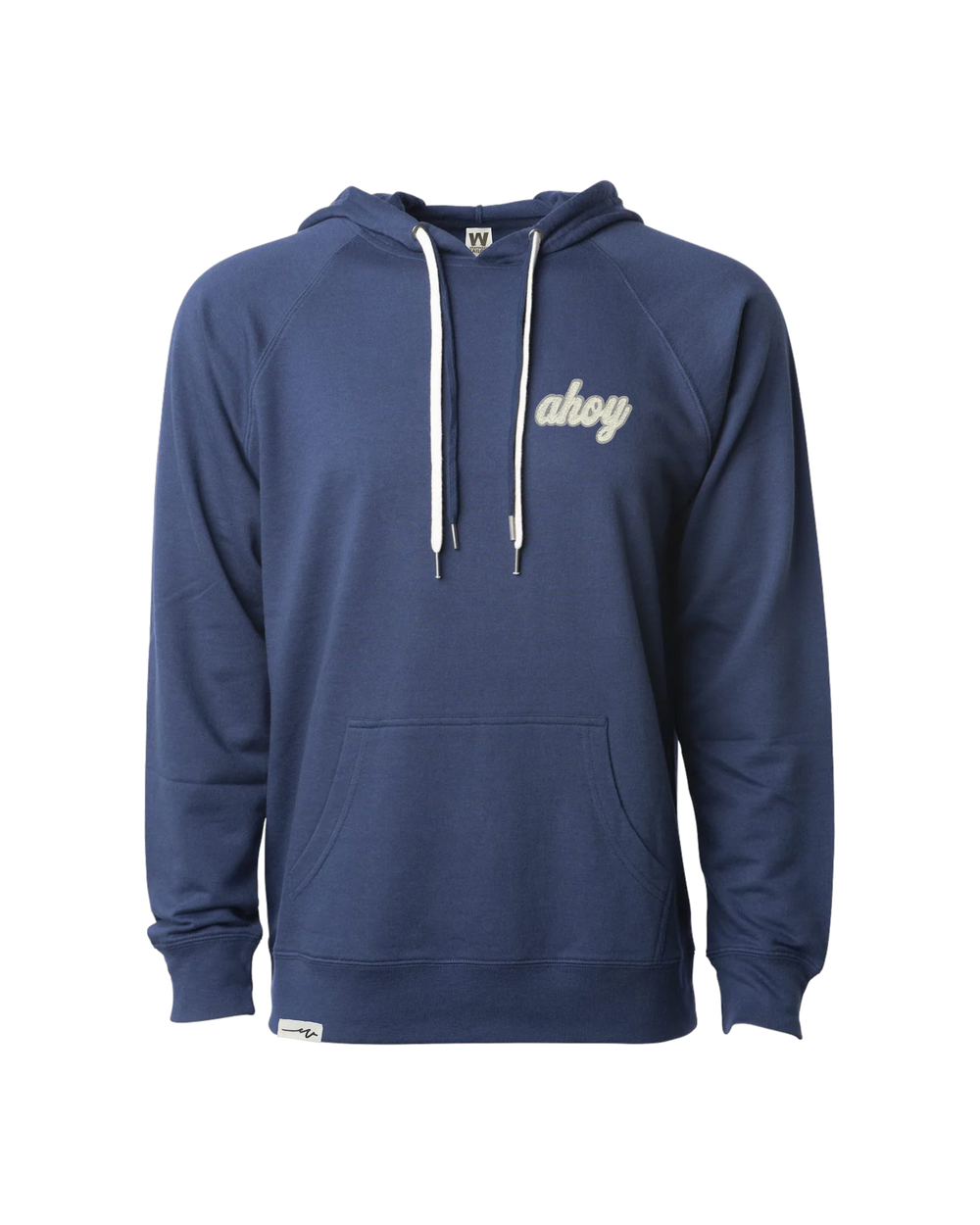 Chenille Light Hoodie Anchor Indigo, transparent background