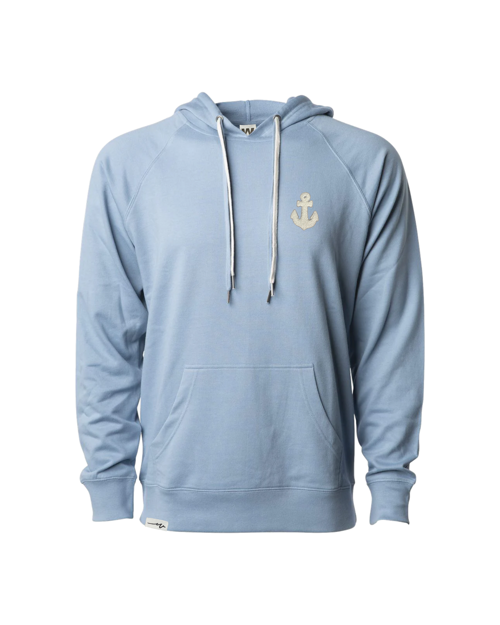 Chenille Light Hoodie Anchor Misty Blue, transparent background