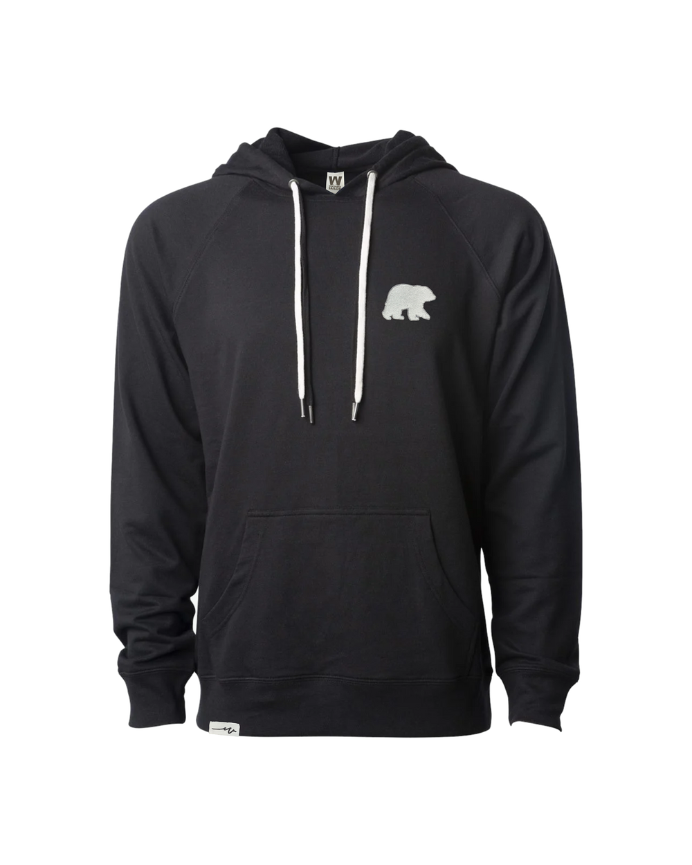 Chenille Light Hoodie Bear Black, transparent background
