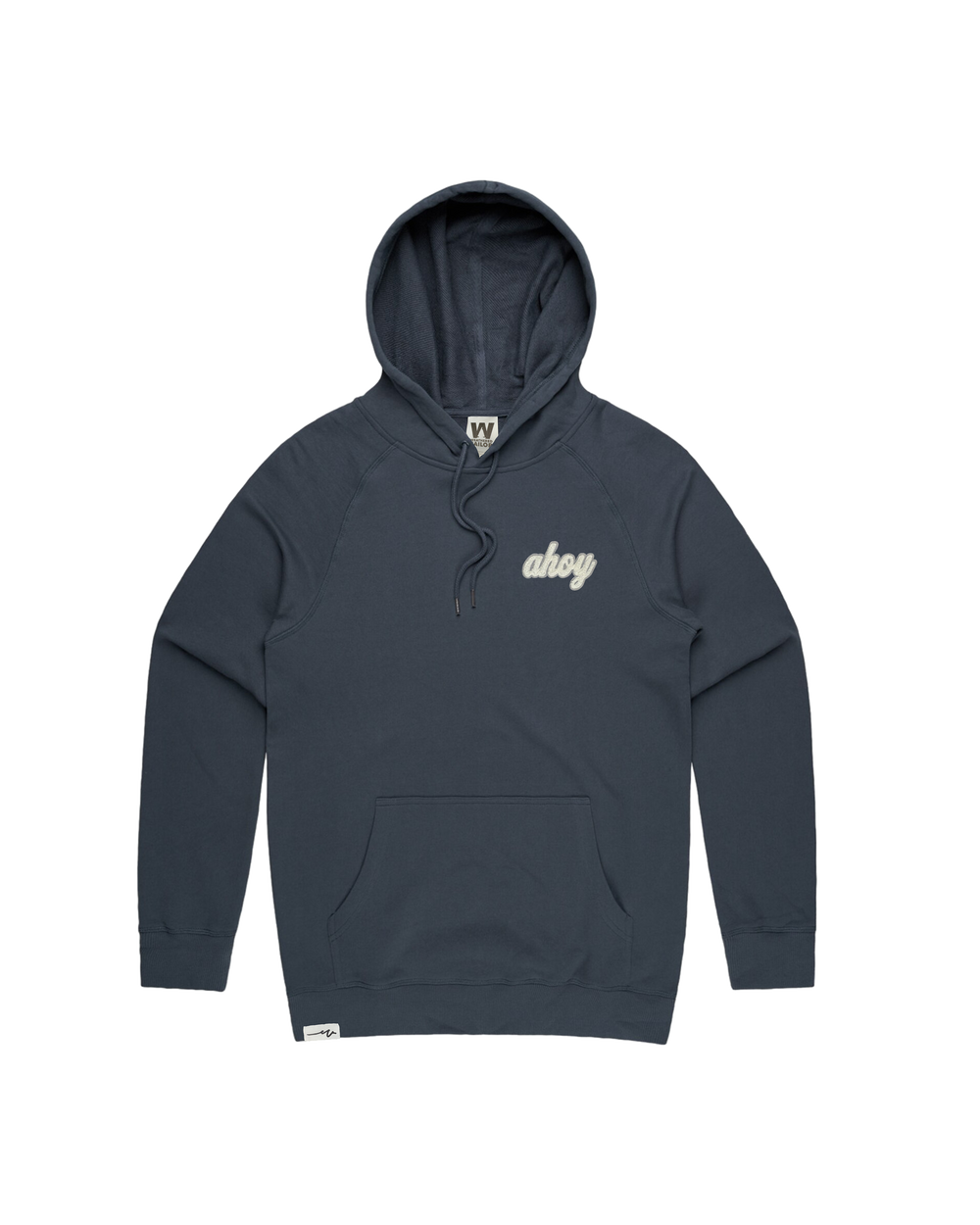 Chenille Mid Hoodie Ahoy Petrol Blue, transparent background