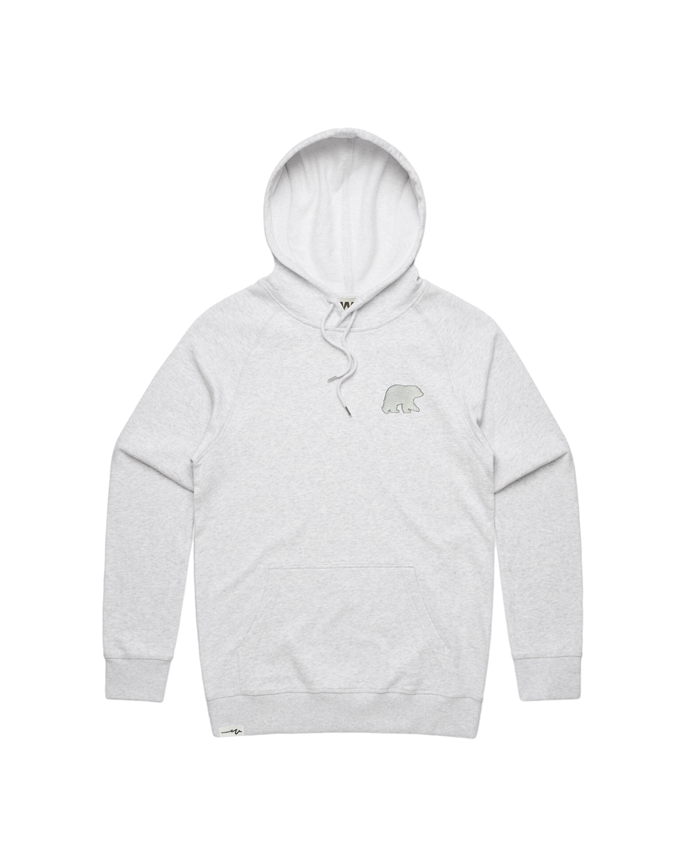 Chenille Mid Hoodie Bear White Marle, transparent background
