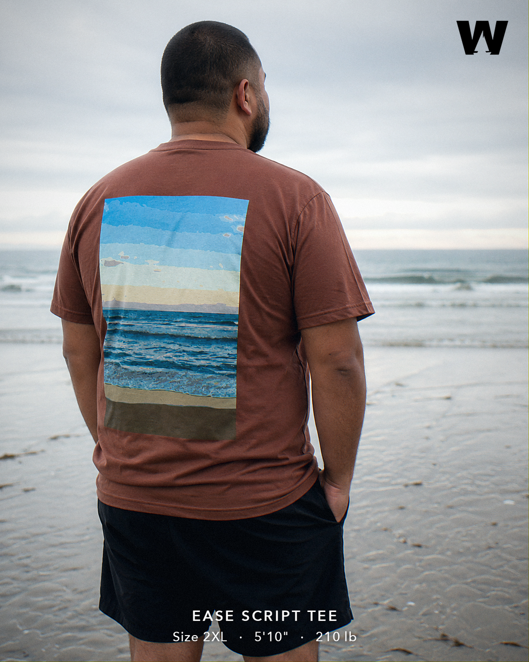 Ease Script Tee — worn back-print lifestyle