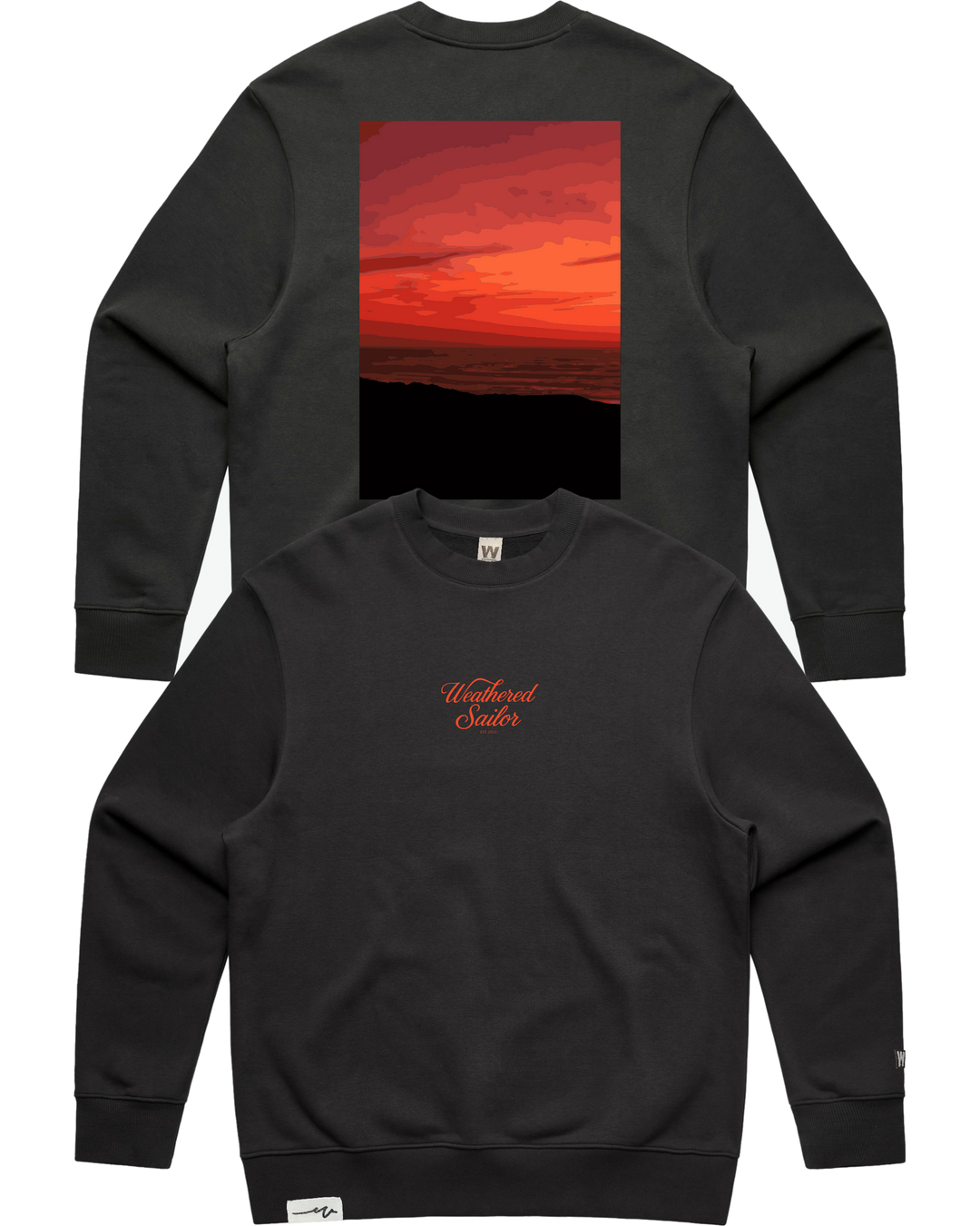 Ember Script Heavy Crew, transparent background
