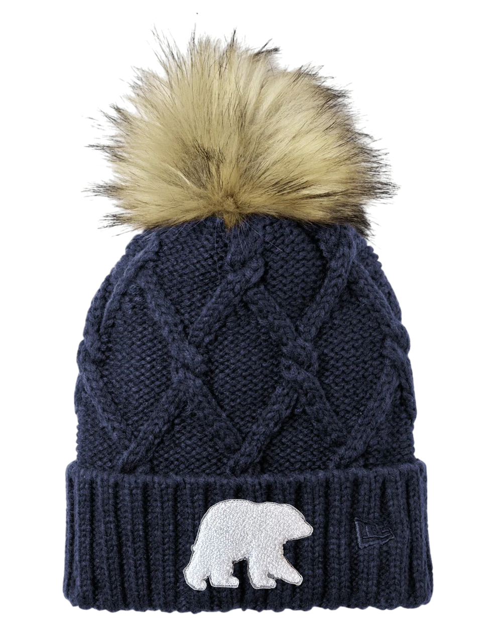 Faux Fur Pom Beanie, transparent background