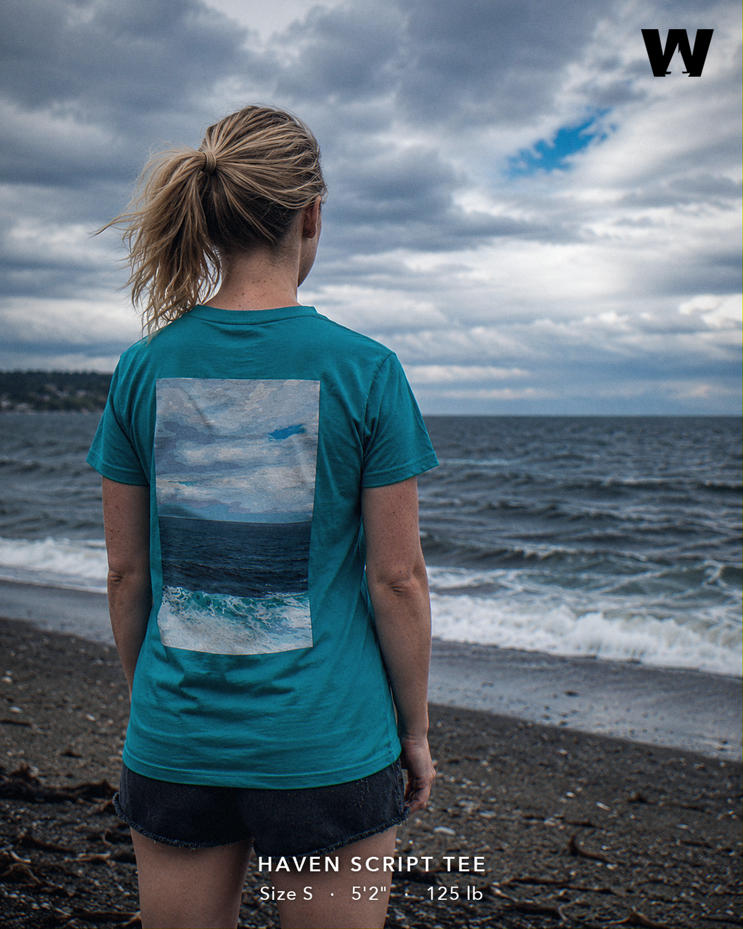 Haven Script Tee — worn back-print lifestyle