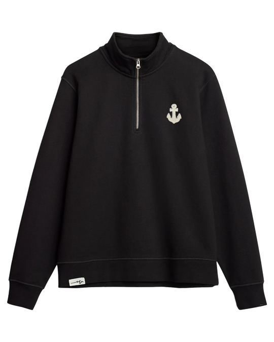 Heavy Anchor Organic French Terry Quarter Zip, transparent background