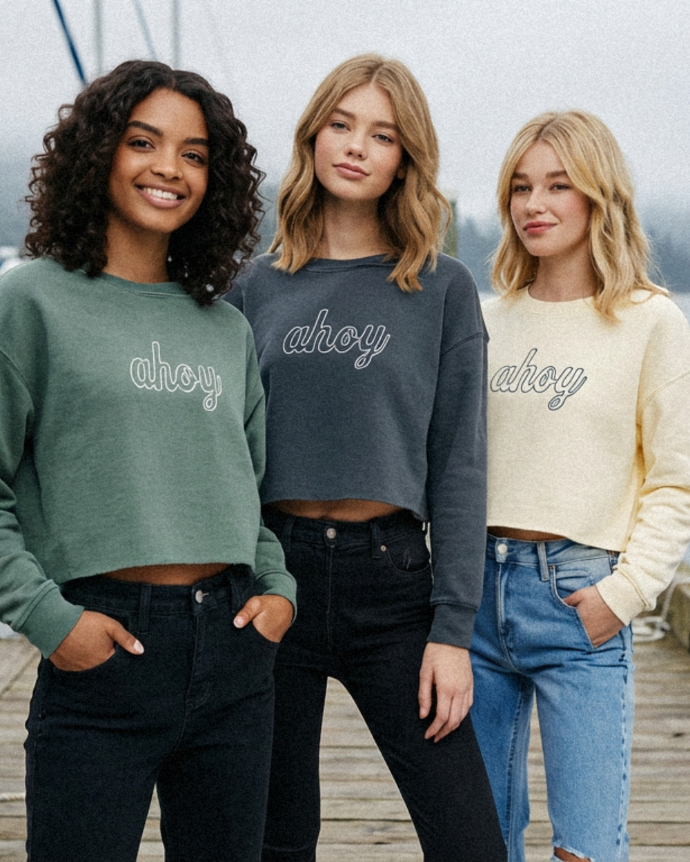 Ladies Ahoy Cropped Crew