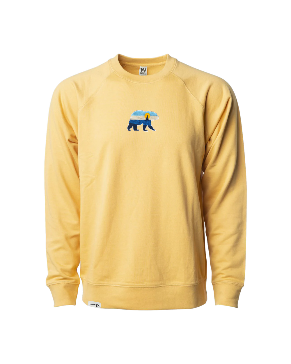 Light Bear At The Sea Crew Harvest Gold, transparent background