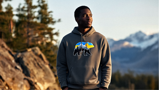 At The Mountains Silky Hoodie