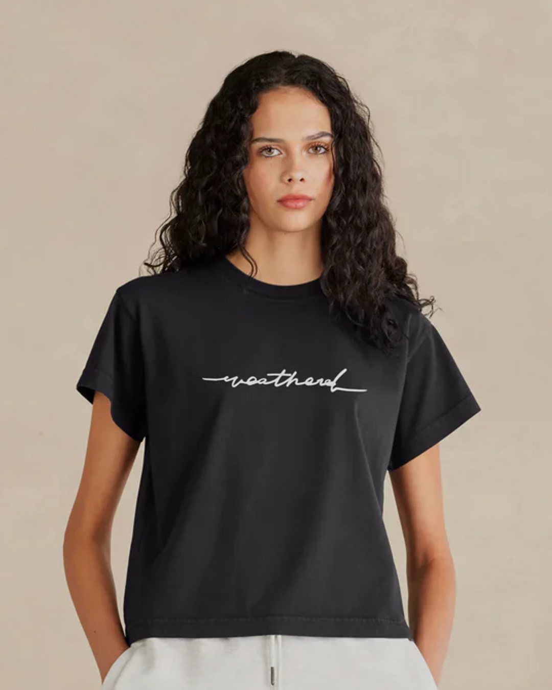 Heavyweight Sketchy Resilience Cropped Tee