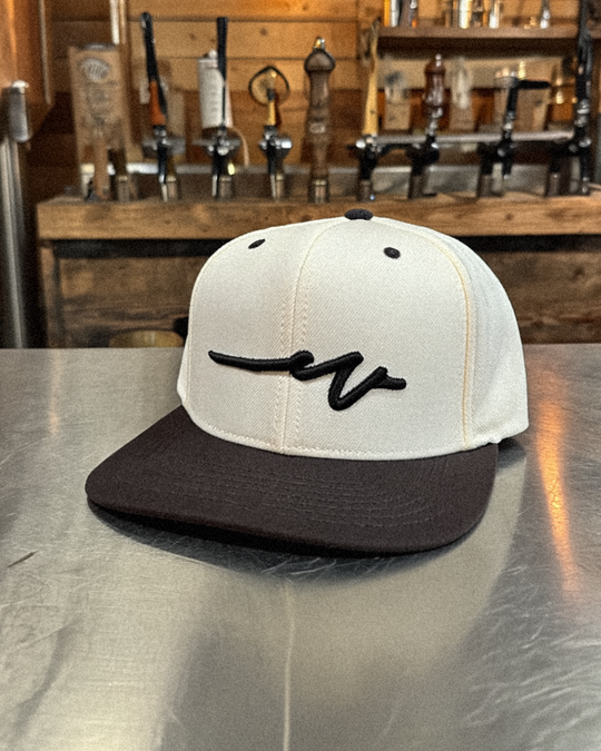 Sketchy W Black Puff Flat Bill