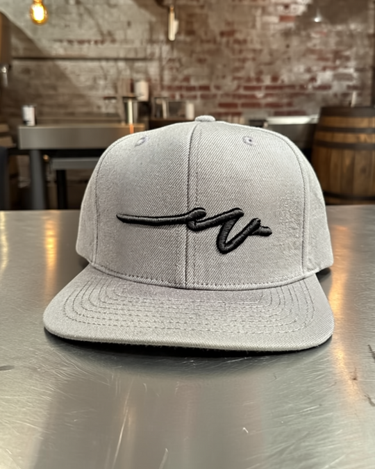 Sketchy W Black Puff Flat Bill