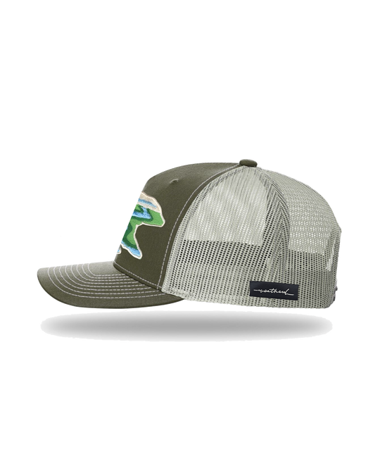 Richardson Five Panel Trucker Cap 3, transparent background