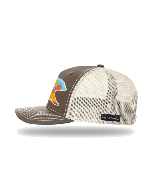 Richardson Five Panel Trucker Cap 4, transparent background