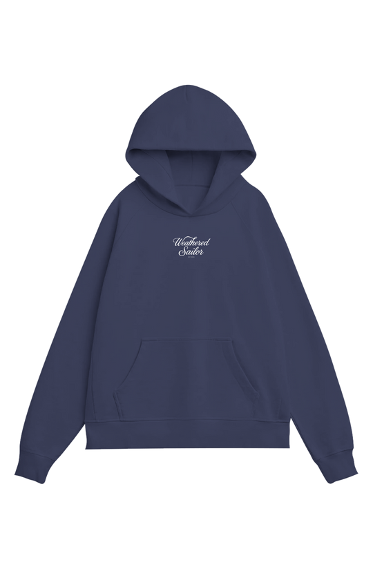 Script Heavy Organic French Terry Hood, transparent background