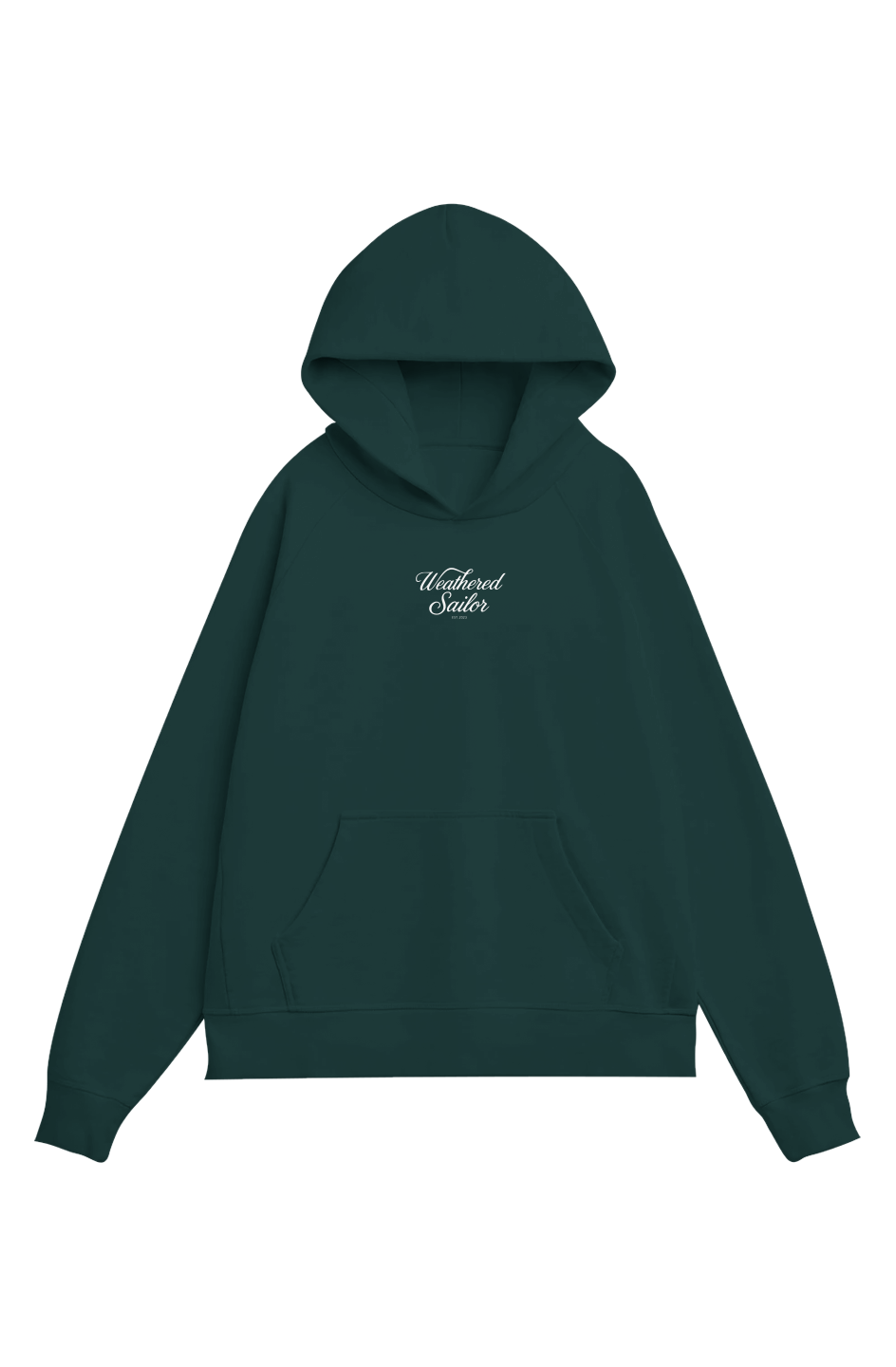 Script Heavy Organic French Terry Hood, transparent background