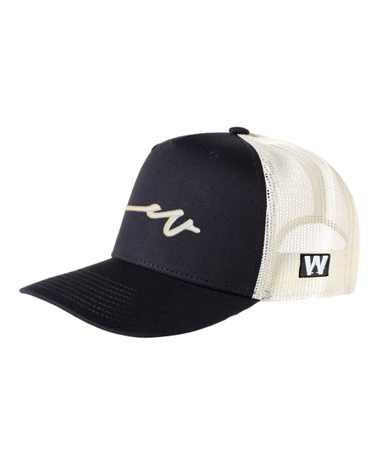 Sketchy Dub Solid Trucker hat, white branding