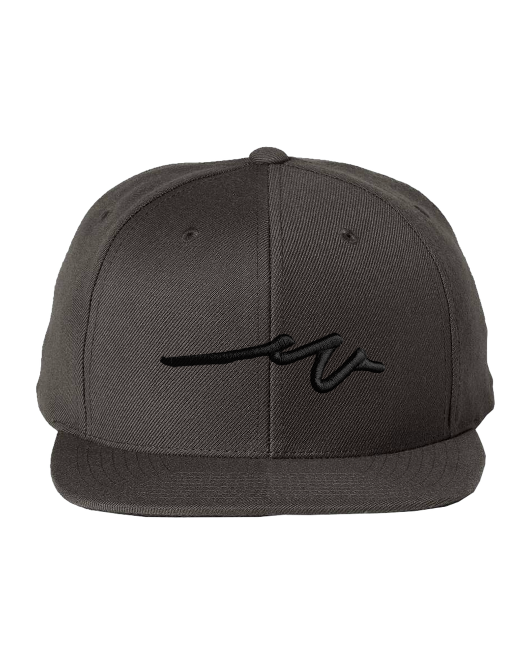 Sketchy W Black 3D Flat Bill, transparent background
