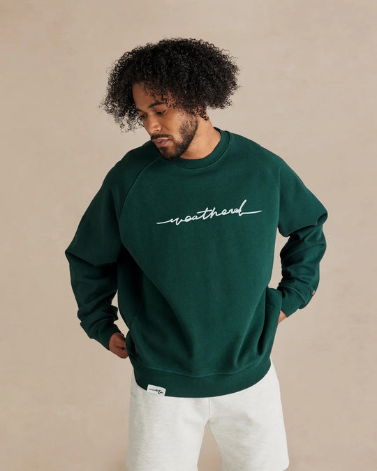 Sketchy Weathered Organic Raglan Terry Crew