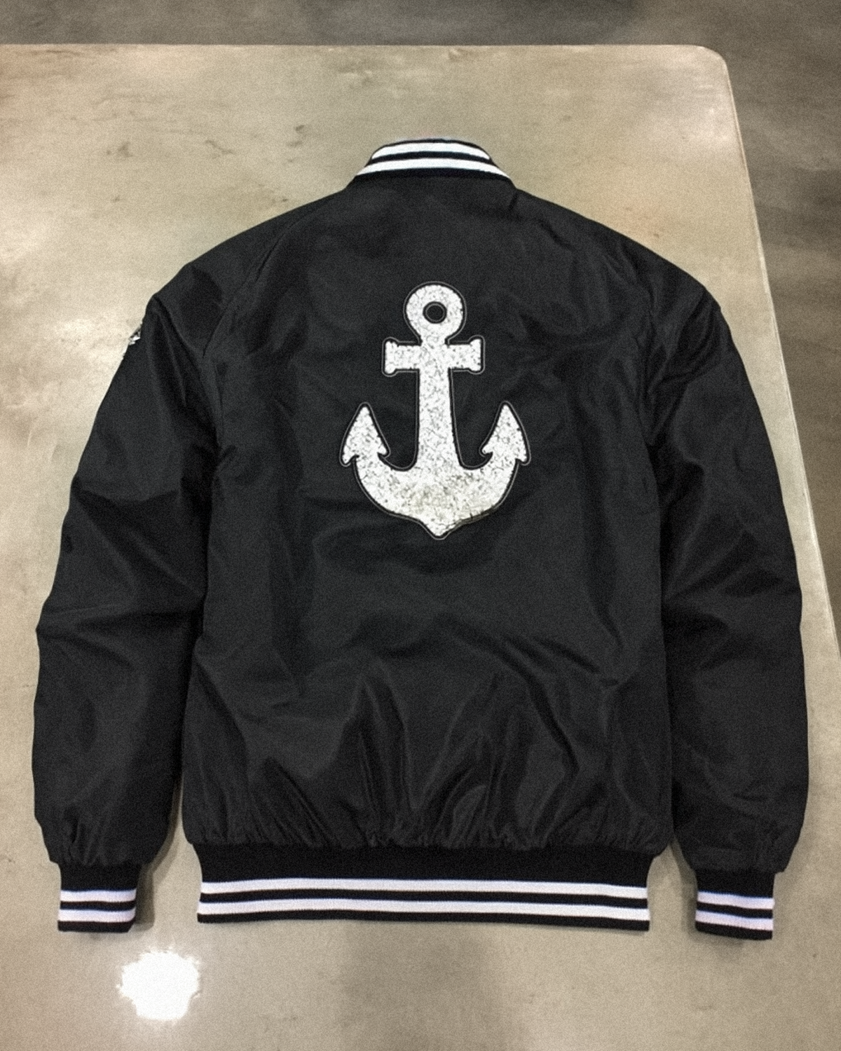 Sketchy Anchor Varsity Bomber — Weathered Sailor
