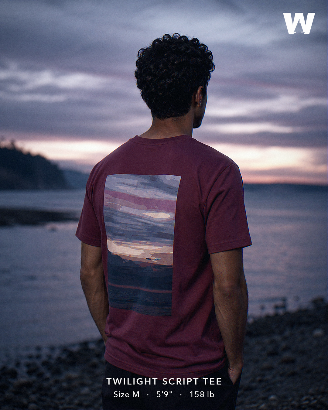 Twilight Script Tee — worn back-print lifestyle