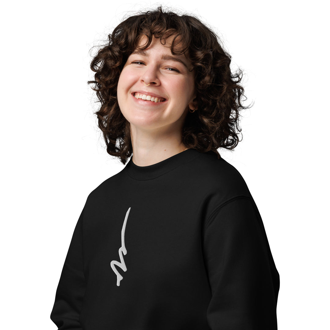 Weathered Sailor Organic Vertical Crew Sweatshirt — Black