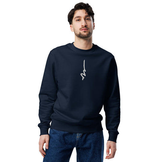 Weathered Sailor Organic Vertical Crew Sweatshirt — French Navy