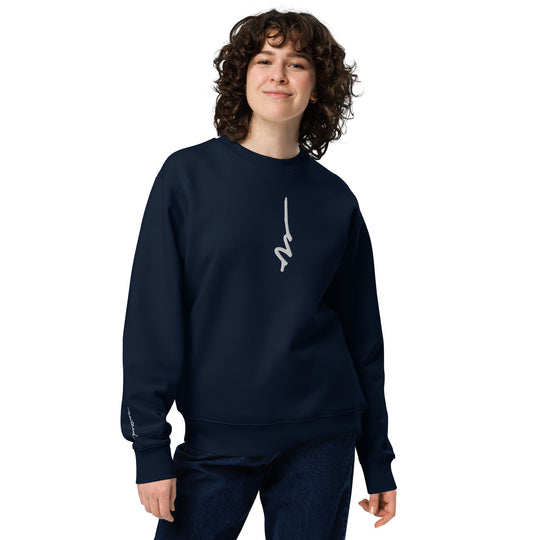 Weathered Sailor Organic Vertical Crew Sweatshirt — French Navy