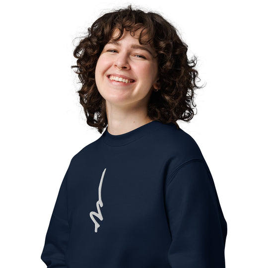 Weathered Sailor Organic Vertical Crew Sweatshirt — French Navy