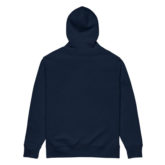 Silky Vertical Hoodie in French Navy — back view
