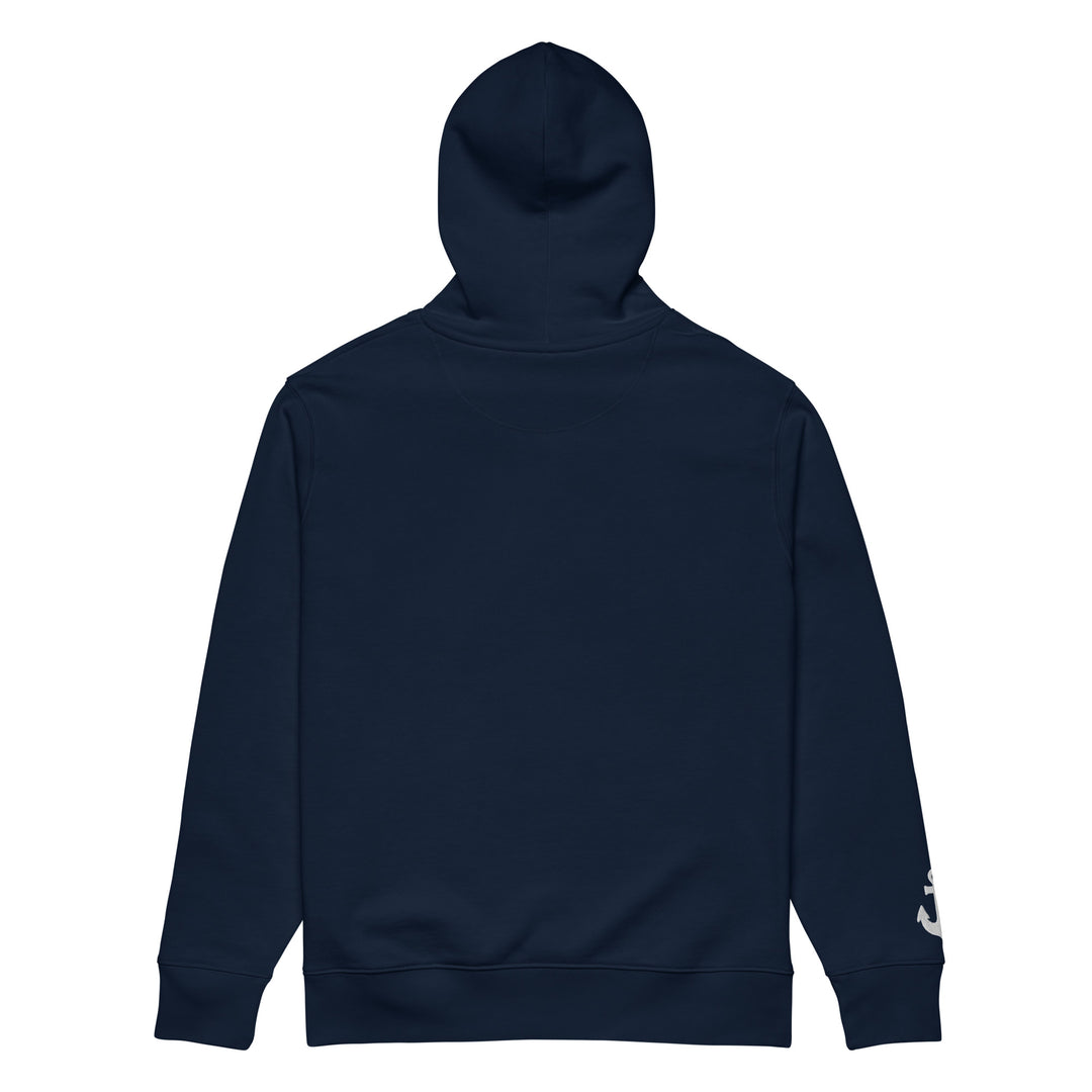 Silky Ahoy Hoodie in French Navy — back view