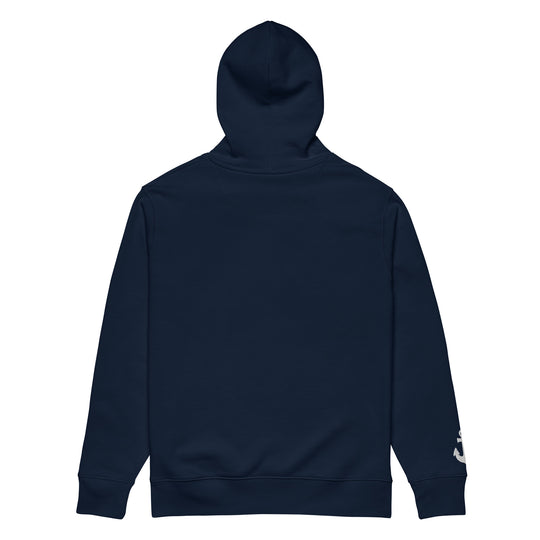 Silky Ahoy Hoodie in French Navy — back view