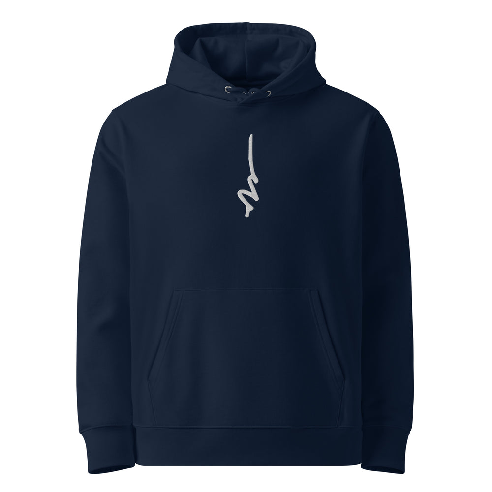 Silky Vertical Hoodie in French Navy — front view