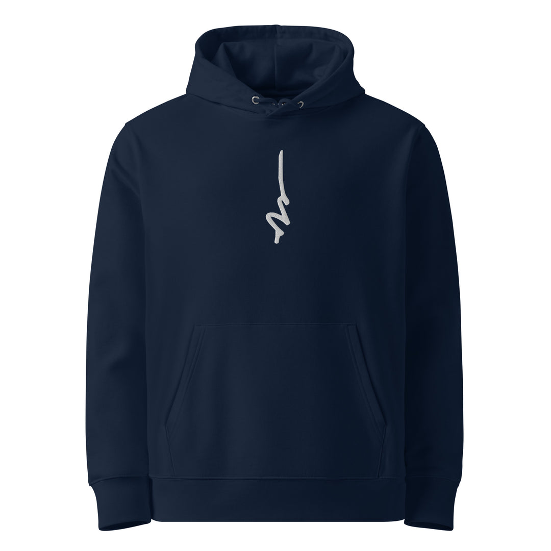 Silky Vertical Hoodie in French Navy — front view