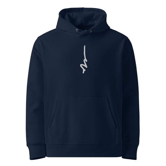 Silky Vertical Hoodie in French Navy — front view