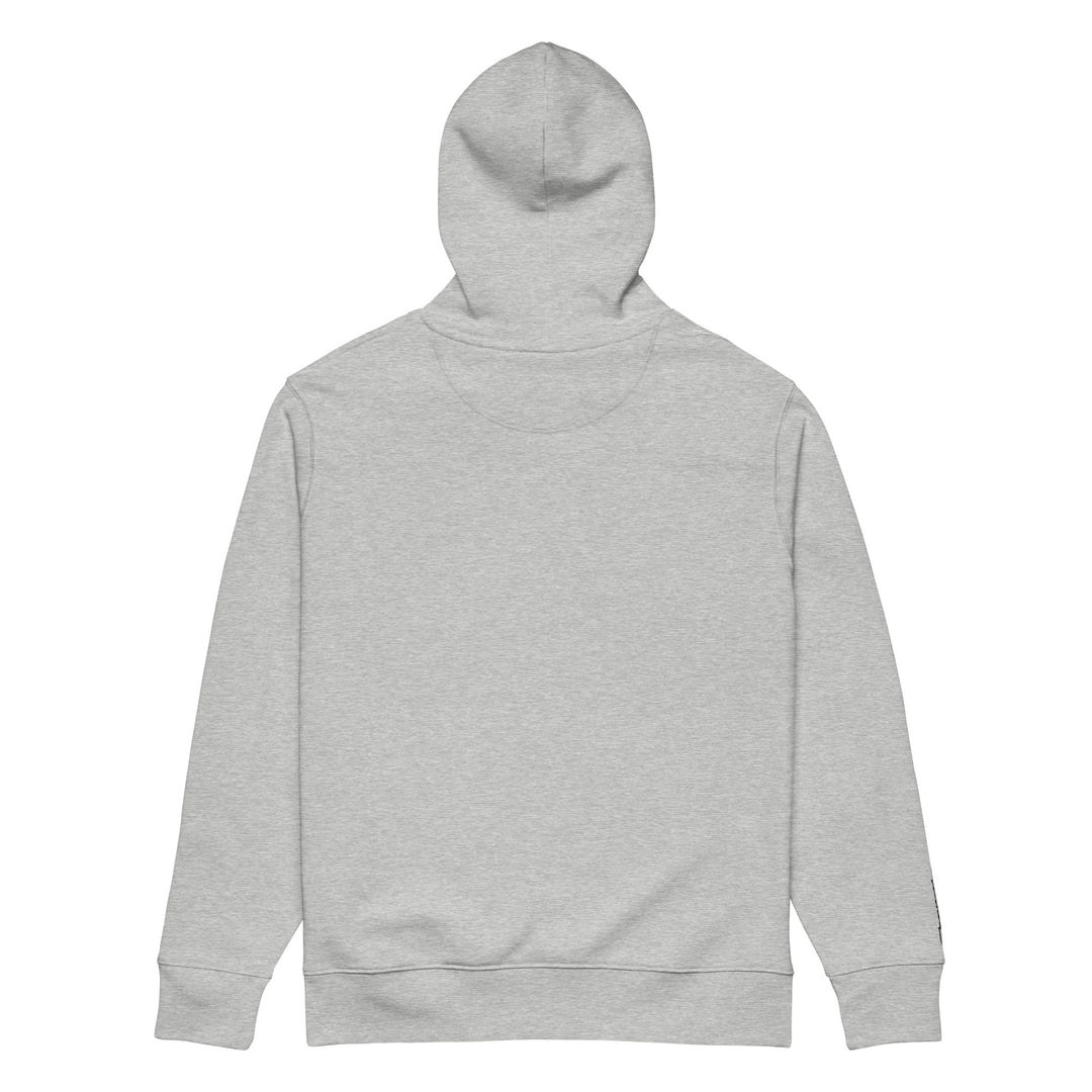 Silky Vertical Hoodie in Heather Grey — back view