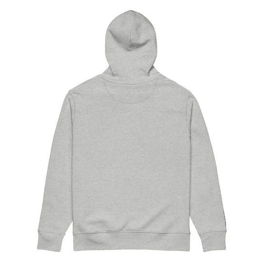 Silky Vertical Hoodie in Heather Grey — back view