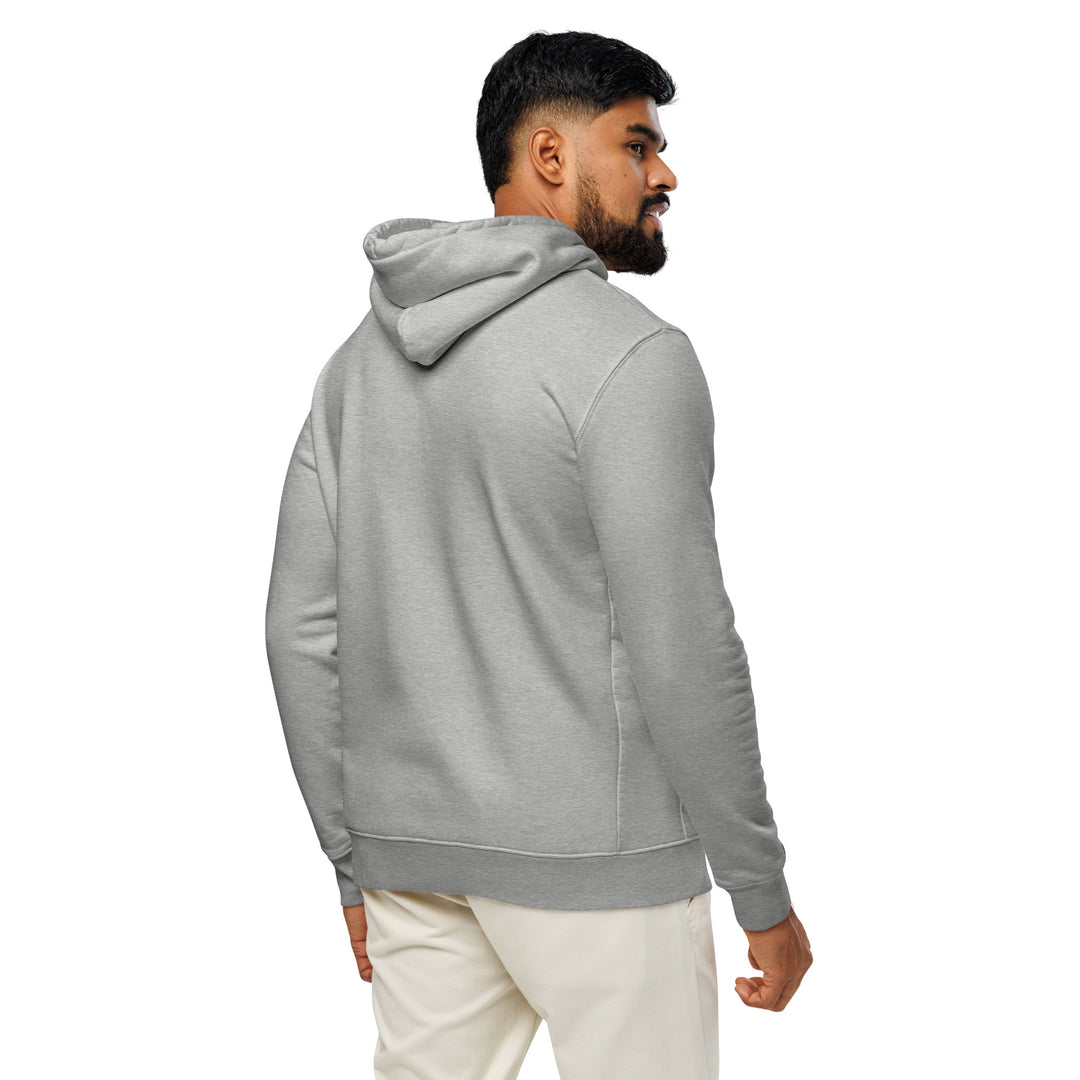 Silky Vertical Hoodie in Heather Grey — back view
