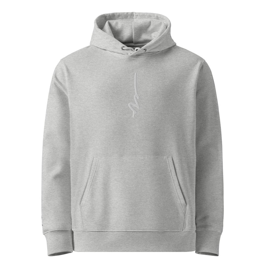 Silky Vertical Hoodie in Heather Grey — front view