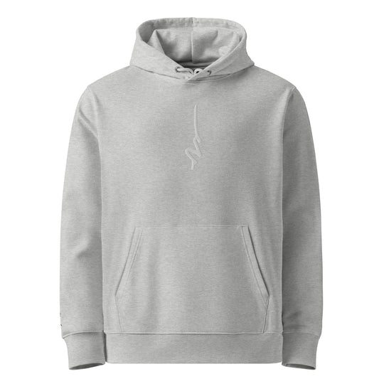 Silky Vertical Hoodie in Heather Grey — front view