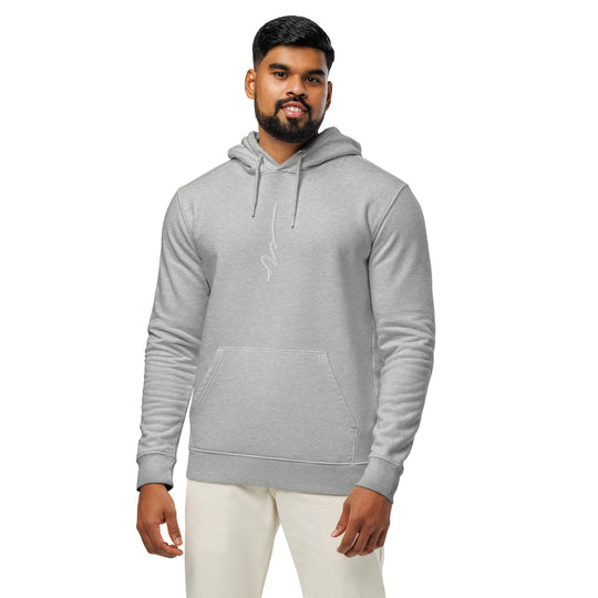 Silky Vertical Hoodie in Heather Grey — front view