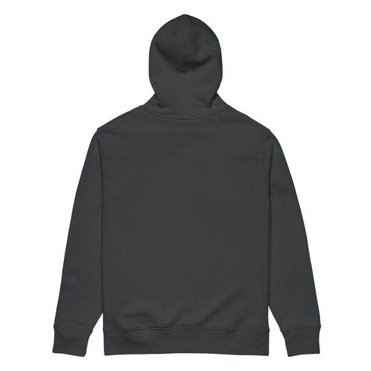 Silky Vertical Hoodie in India Ink Grey — back view