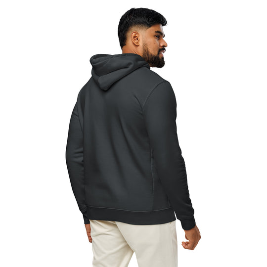 Silky Vertical Hoodie in India Ink Grey — back view